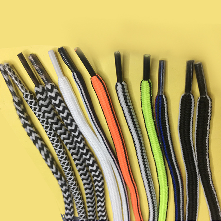 厂家直销双色编织圆 半圆形涤纶懒人运动鞋带 可定制产品图