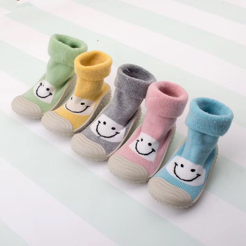 Cotton weave dream winter style wool ring thickened rubber soles socks toddler shoes and socks anti-kick head design baby thumbnail