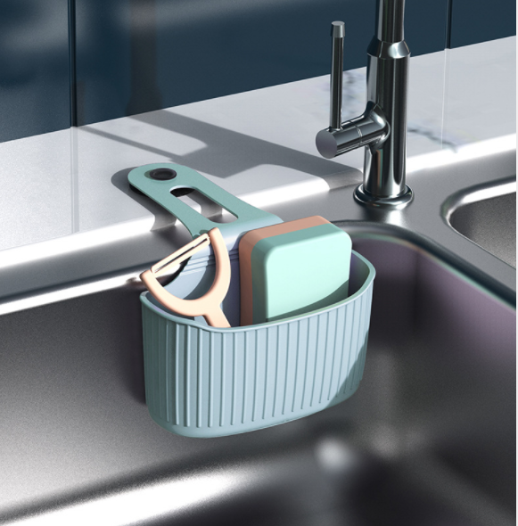 Original patented wall-mounted sink hanging bag, invisible suction cup, kitchen storage basket, large size storage hanging bag Application Scenario