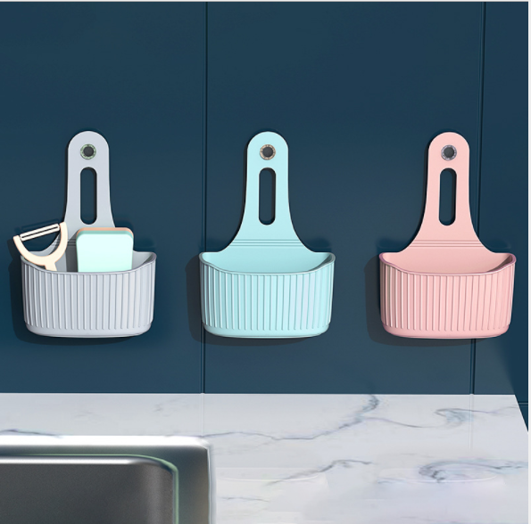 Original patented wall-mounted sink hanging bag, invisible suction cup, kitchen storage basket, large size storage hanging bag