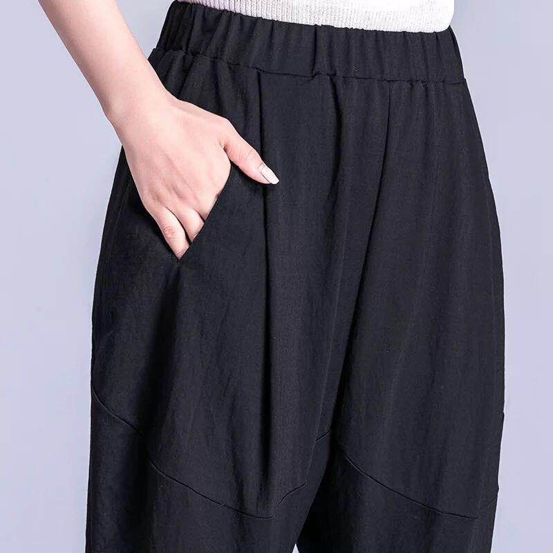 The manufacturer is clearing out the black best-selling bubble foam lantern-shaped pants that are versatile for small feet and are made of pure cotton. They are thin, 7/8 Harem pants Specification image