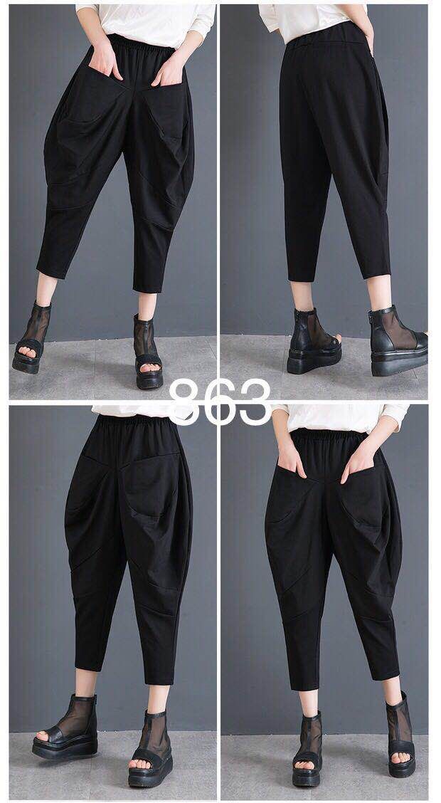 The manufacturer is clearing out the black best-selling bubble foam lantern-shaped pants that are versatile for small feet and are made of pure cotton. They are thin, 7/8 Harem pants Application Scenario
