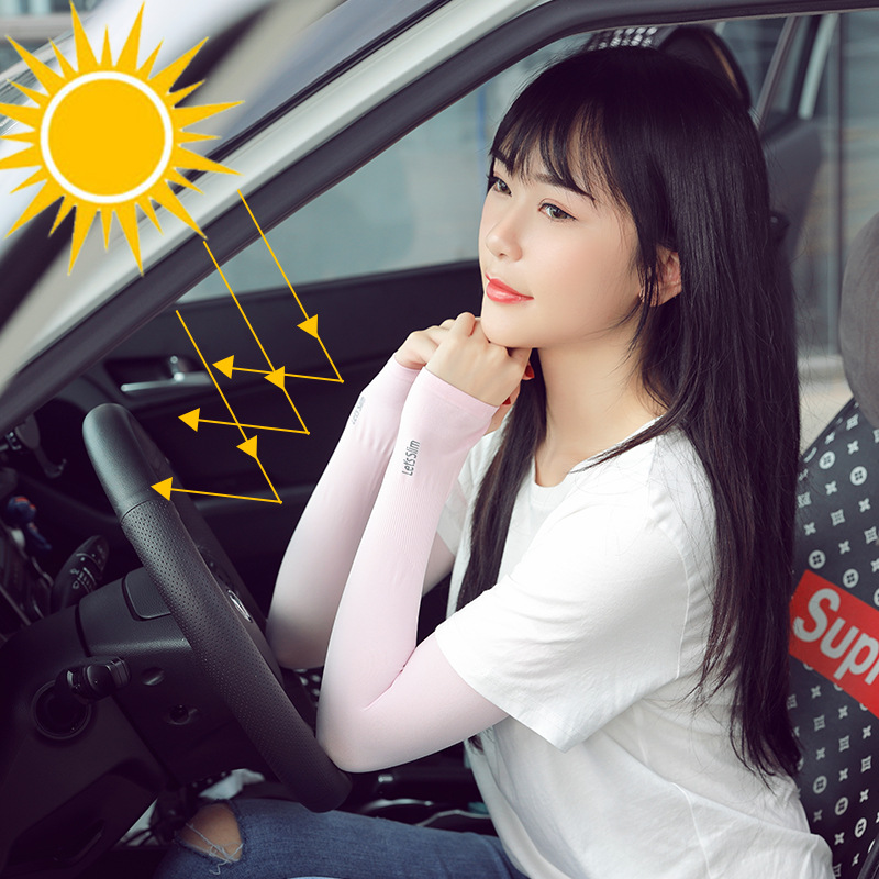 夏季冰丝袖男女通用冰袖防晒袖套骑行开车手臂套长款套袖防紫外线产品图