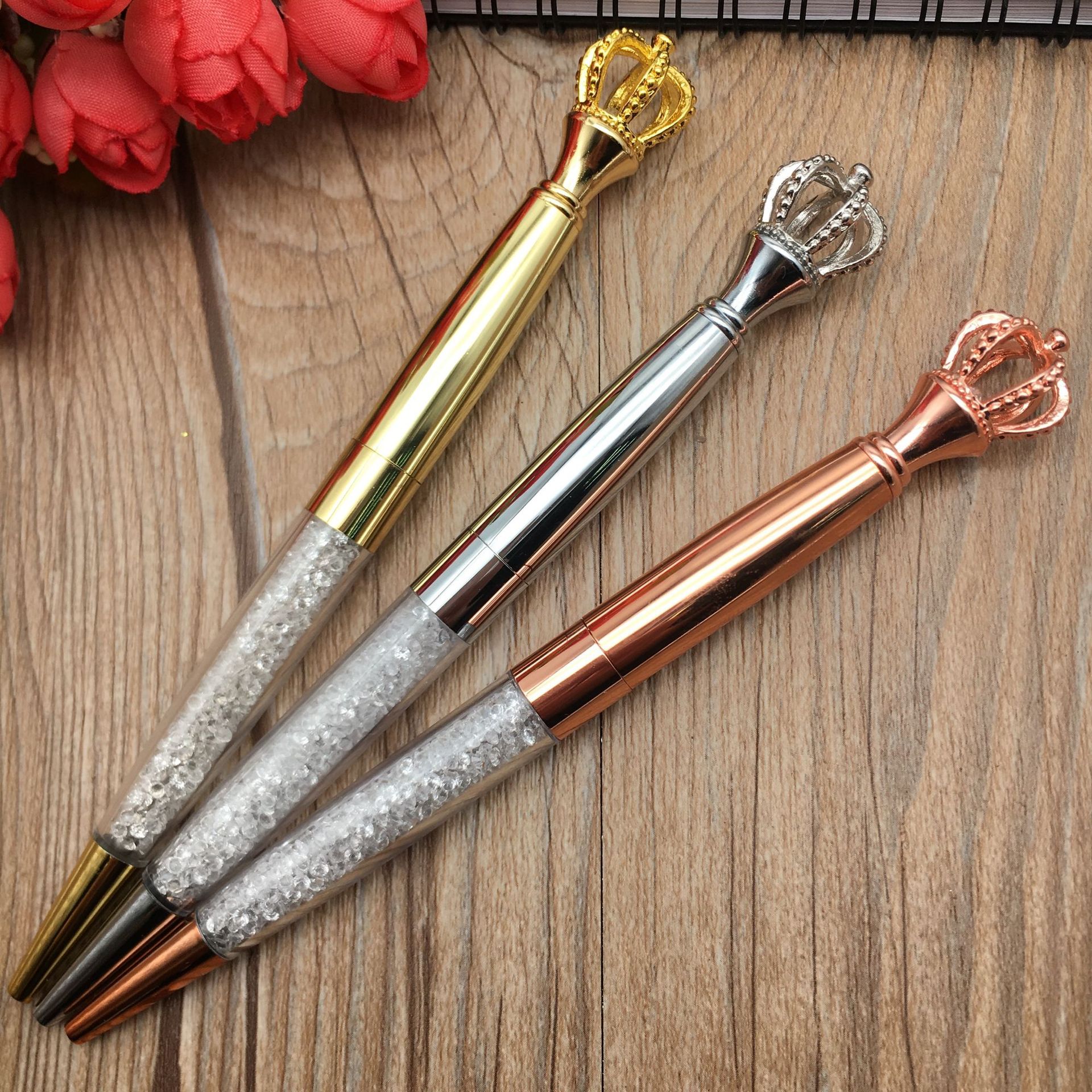 New discounted Crown pens, student metal pens, crown gel pens, promotional metal pens, advertising pens, customizable Specification image