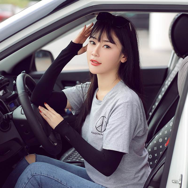 夏季冰丝袖男女通用冰袖防晒袖套骑行开车手臂套长款套袖防紫外线细节图