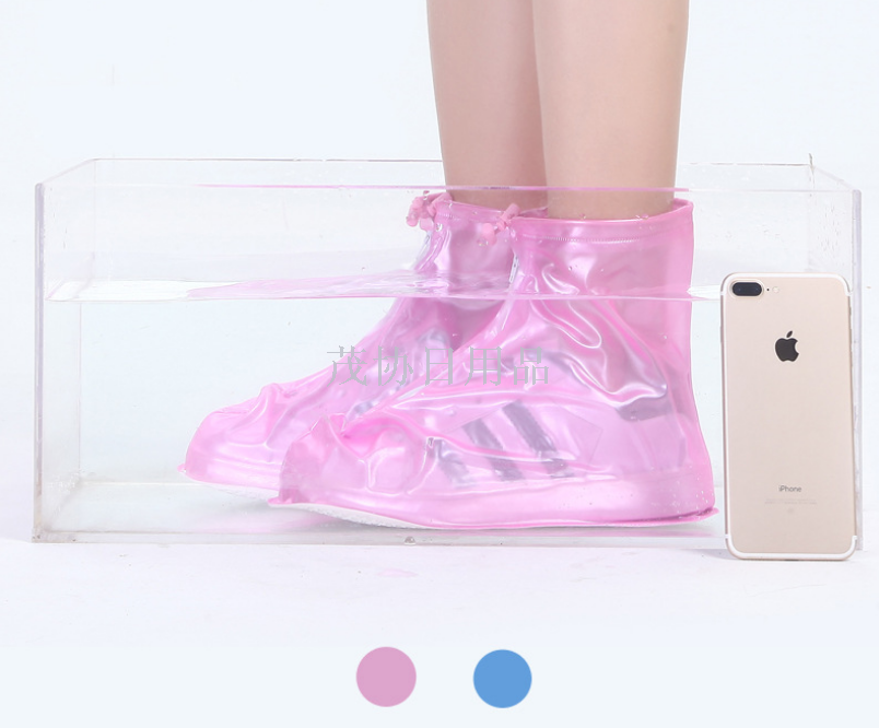 Mid-top rainproof shoe covers for rainy days, blue low-priced shoe covers for tourist attractions, thickened and anti-slip Application Scenario
