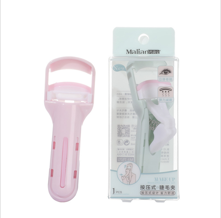 Press eyelash curler Curl long-lasting eyelid eyelash curler Portable makeup tool rubber pad