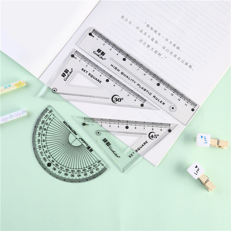 好彩厂家直销塑料15cm套尺4件套尺金榜题名学生考试专用套尺加厚产品图