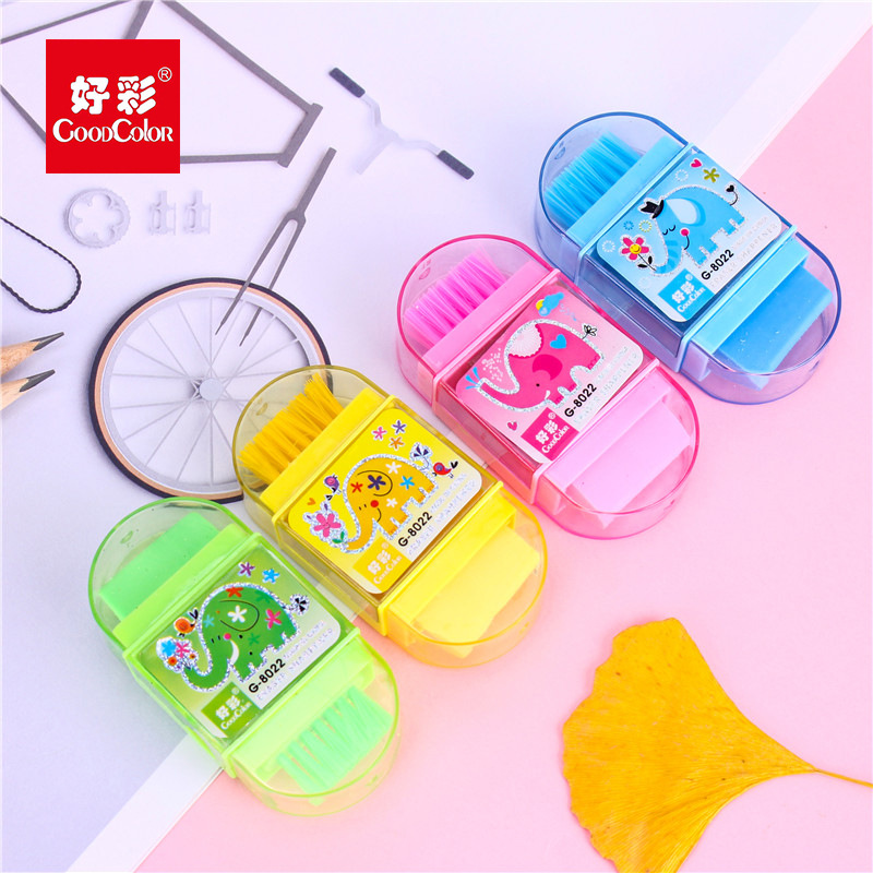 好彩厂家直销三合一卷笔刀单孔笔刨橡皮带刷子削笔刀塑料铅笔刀产品图