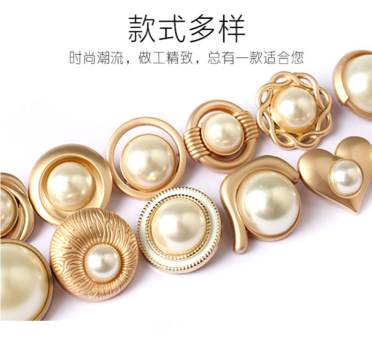 High-end metal pearl button trench coat, cashmere and woolen overcoat, jacket, sweater, versatile clothes for women, large buttons Specification image
