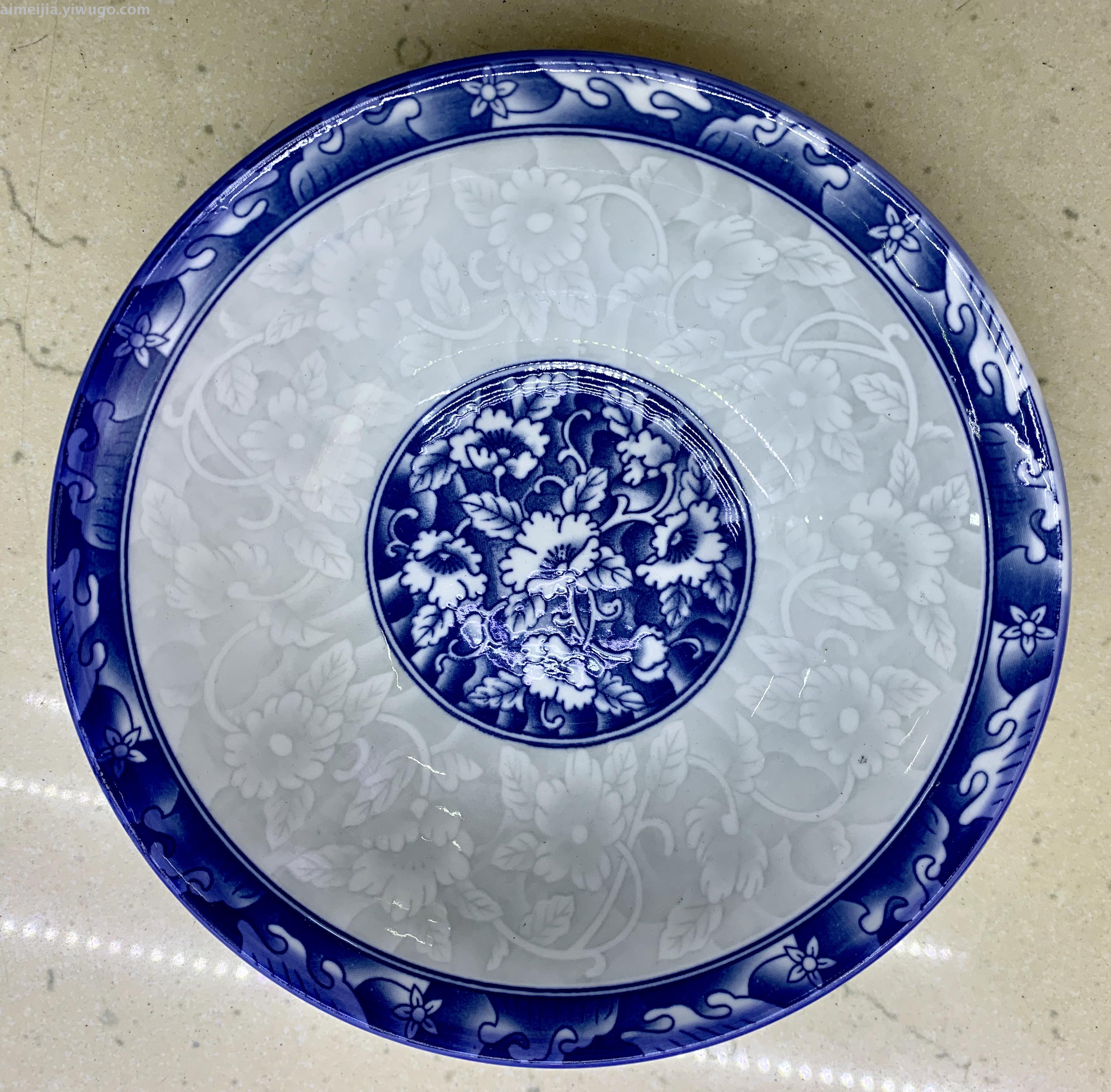 Blue and white ceramic plates, ceramic bowls, daily-use ceramic tableware