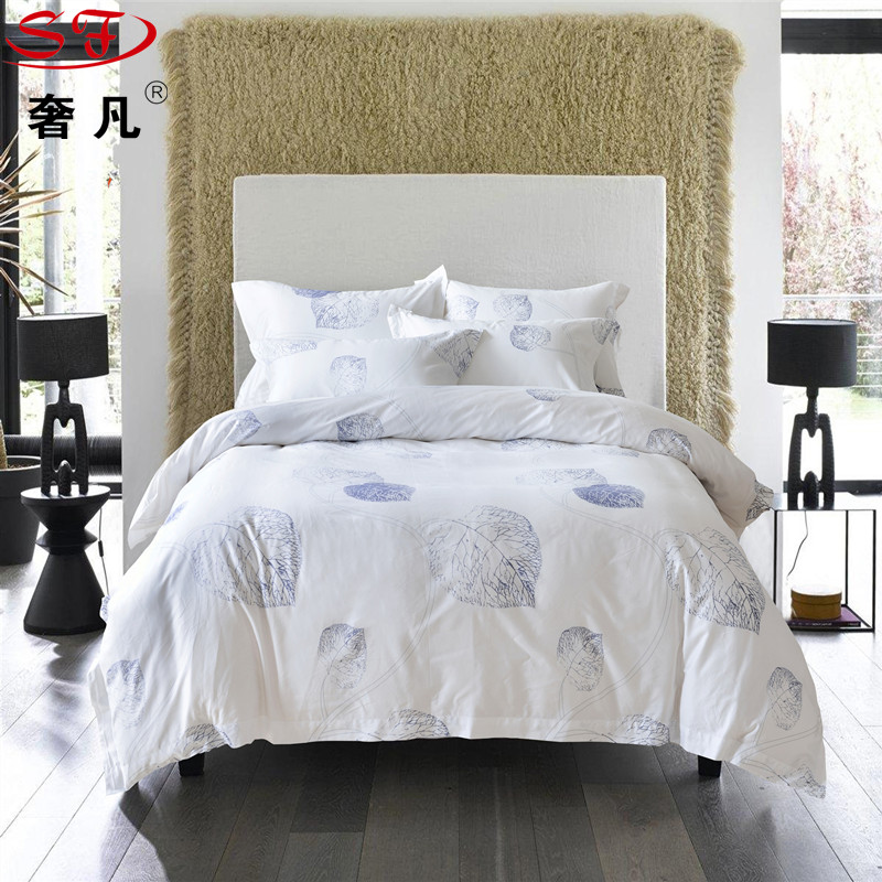 Hotel bedding four-piece set 80S, 60S, 40s bed sheet and duvet cover multiple printed styles display 3