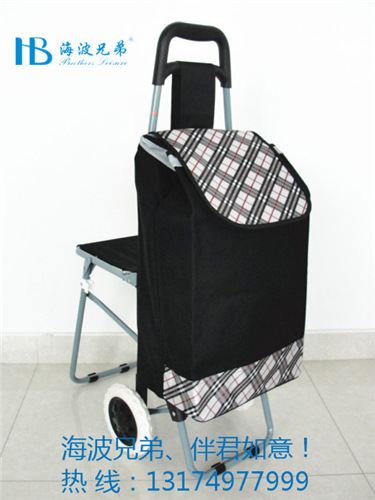 8年专注带椅购物车 带凳购物车 购物手拉车OEM 产销里过千万