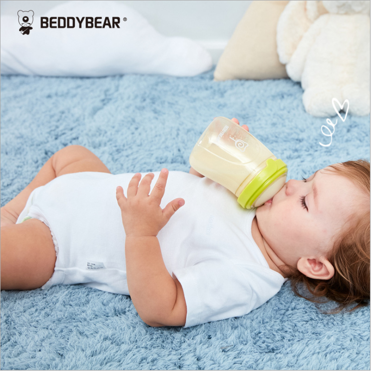 Authentic Cup Bear baby bottle 240ml anti-drop imported PPSU material liquid silicone baby suction bottle Specification image