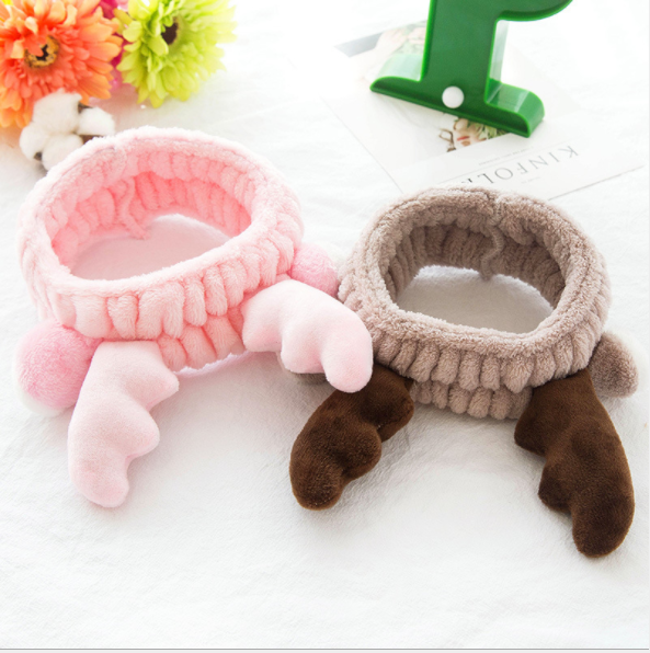 Cute antlers for sale, hairbands for washing faces, hair bands, women's makeup headbands, facial masks, hair ties, velvet, wide hair edges Specification image