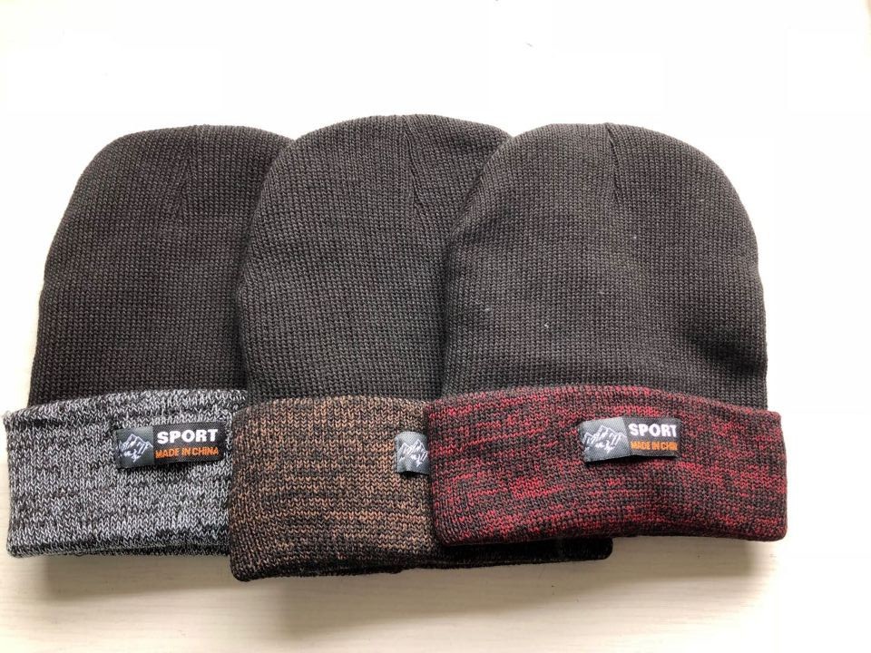 2018 New Men's Knitted Hat Autumn And Winter Hot Plus Fleece Warm Woolen Hat Simple Curling Hat A Hair