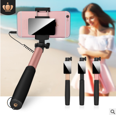 The third-generation wireline self-timer notch high-end self-timer avoids the Bluetooth mini selfie stick folding portable selfie stick thumbnail