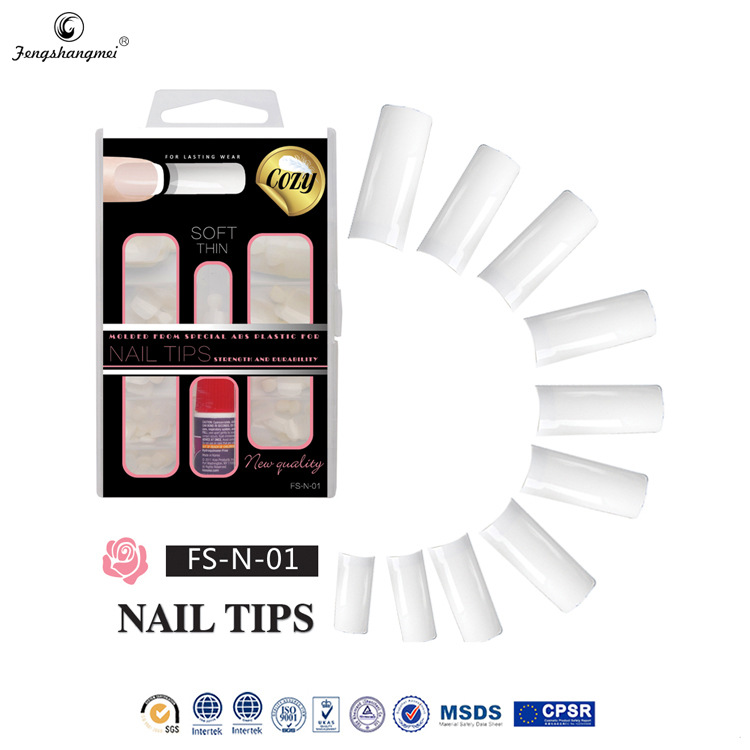 Wholesale of long, flat-headed, false, curved, semi-attached, wearable nail clips and DIY decorative nail clips for foreign trade salons details Picture