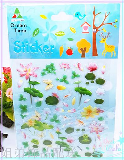 2-yuan store wallpaper bubble stickers, flower and leaf fashionable glass children's stickers Application Scenario
