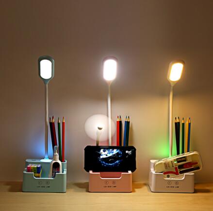 Multi-functional pen tube desk lamp USB charging eye-protecting desk lamp colorful small night light LED reading desk lamp thumbnail