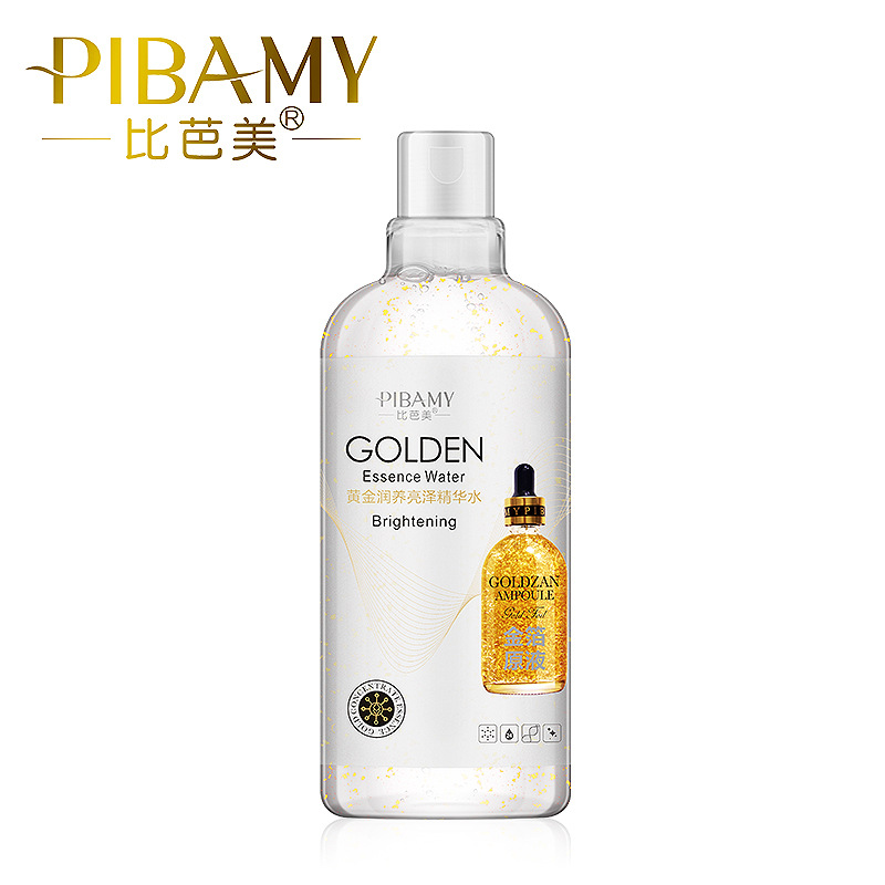 Bibarmei 24K gold essence aqua gold foil repair toner 500ml firming skin care manufacturers direct sale
