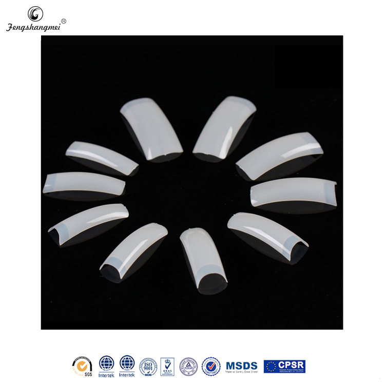 Wholesale of long, flat-headed, false, curved, semi-attached, wearable nail clips and DIY decorative nail clips for foreign trade salons