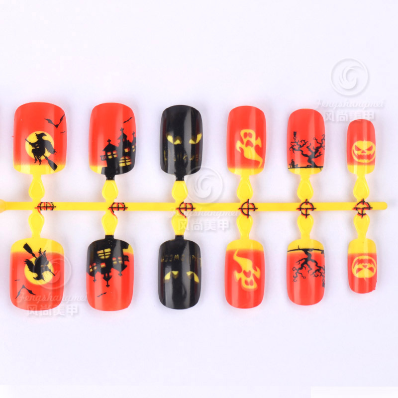 Best-selling Ghost Festival nail art, Halloween wearable nail pieces, selected funny pattern fake nails for foreign festivals, wholesale of finished products, exclusively for foreign trade Application Scenario