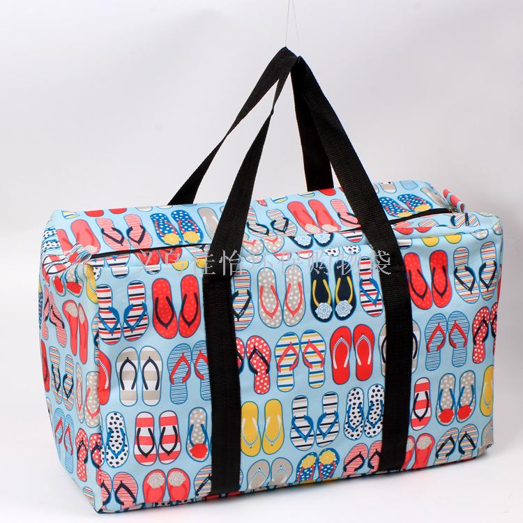 Large flower Oxford cloth bags, luggage bags, moving bags, aviation bags, non-woven fabric bags, 45*28*23 Specification image