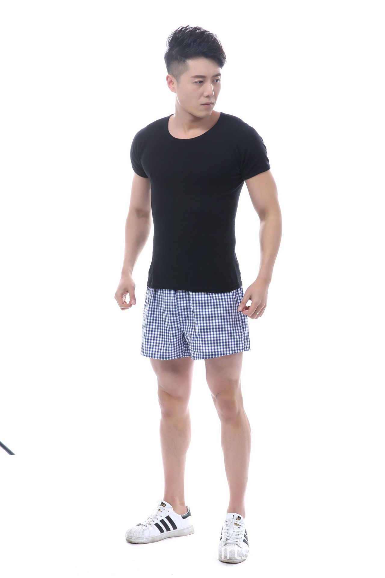 优帛伦夏季男士精梳棉T恤家居运动健身吸湿排汗打底短袖厂家直销产品图