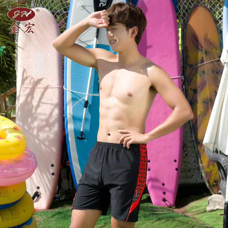 Golden Hong swimming trunks new men plus fat plus swimming trunks hot spring training fashion flat corner manufacturers direct sales