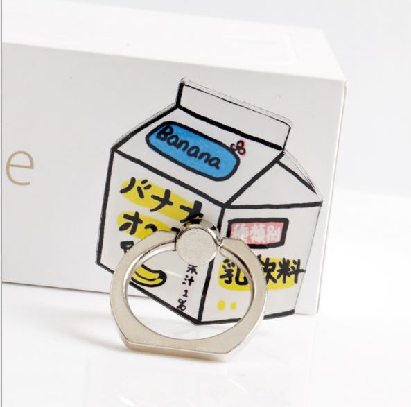 Creative ring buckle mobile phone stand, cartoon acrylic metal buckle, 360-degree rotating mobile phone case DIY patch material details Picture
