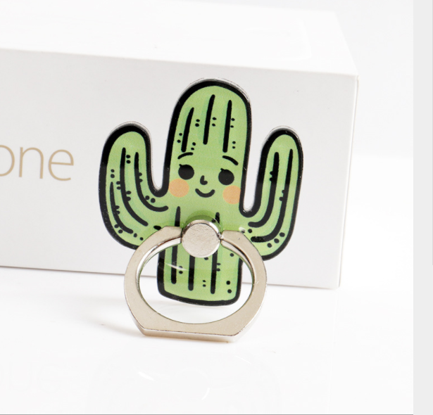 Creative ring buckle mobile phone stand, cartoon acrylic metal buckle, 360-degree rotating mobile phone case DIY patch material Specification image