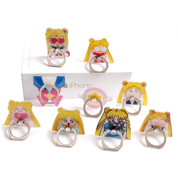 Original cartoon Sailor Moon ring buckle stand, universal phone case DIY adhesive accessory for any mobile phone