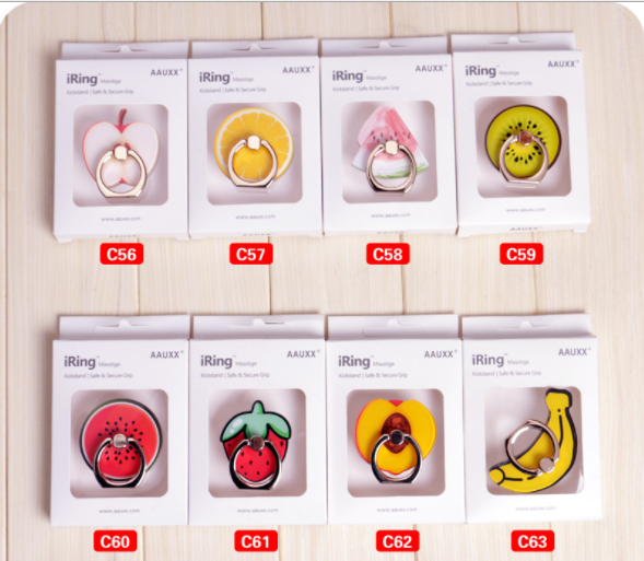 Creative mobile phone stand, cartoon fruit ring buckle stand, 360-degree rotating lazy desktop stand, promotional gift details Picture