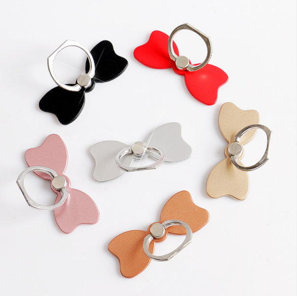 小清新蝴蝶结形状指环扣个性创意懒人支架 360度旋转