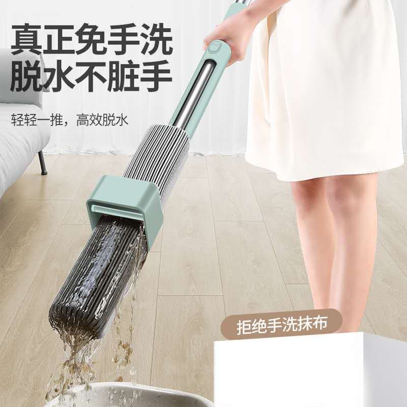 180° hand-free rubber cotton mop, rotating mop, floor tile cleaning mop, lazy mop details Picture