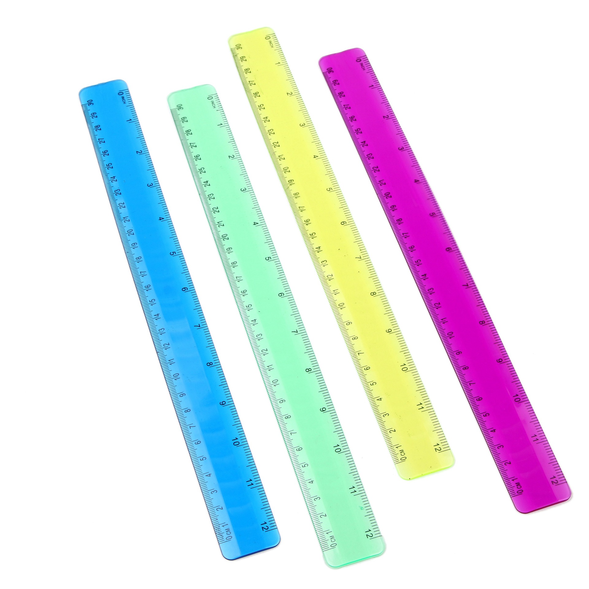 学生文具用品 可弯曲直尺可爱塑料软尺 彩色直尺30cm 厂货批发