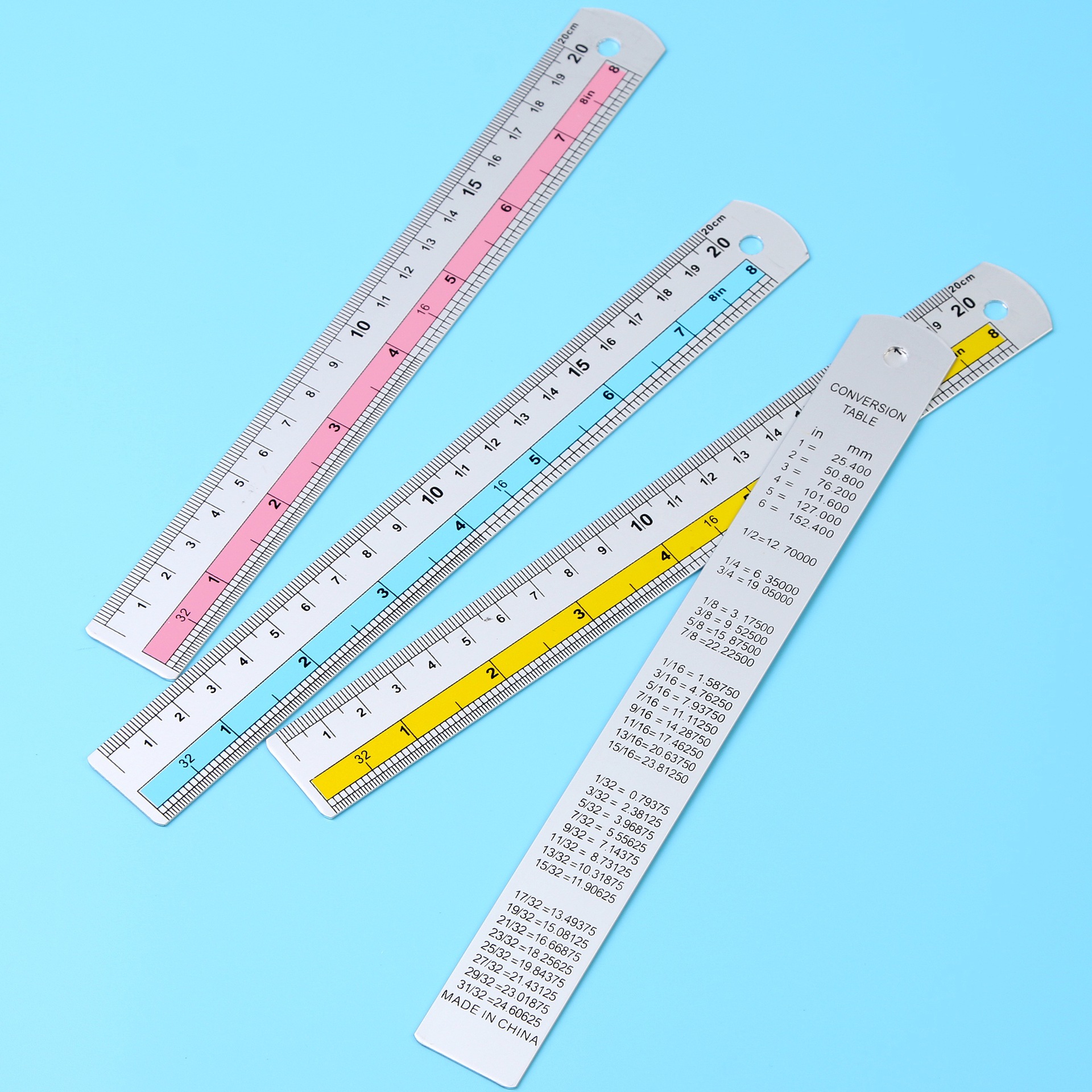 多色铝合金直尺 办公铝尺尺子定制测量工具 厂家批发合金尺20cm