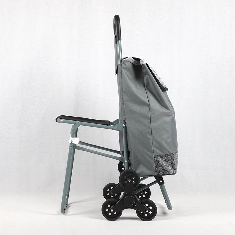 折叠购物车拉杆车三轮爬楼购物车六轮超市手推车定制批发手推车产品图