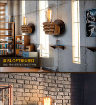 复古拳头树脂壁灯 Loft工业风寿司店 酒吧餐厅咖啡厅装饰仿古壁灯