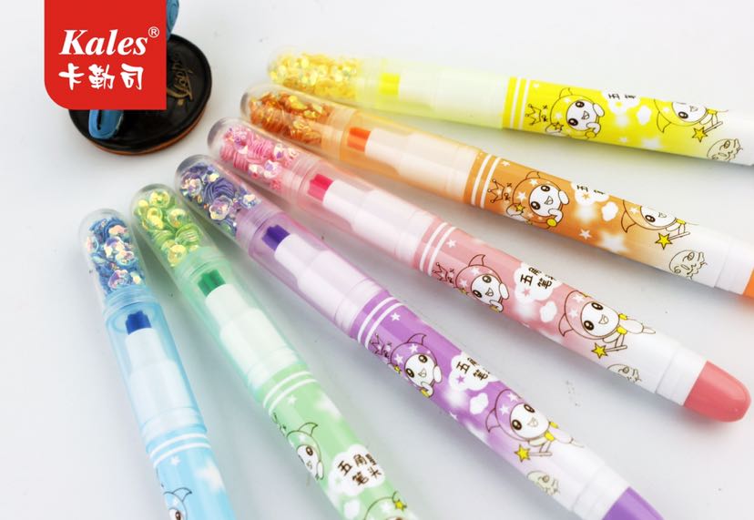 彩色五角星笔头荧光笔602-6色产品图