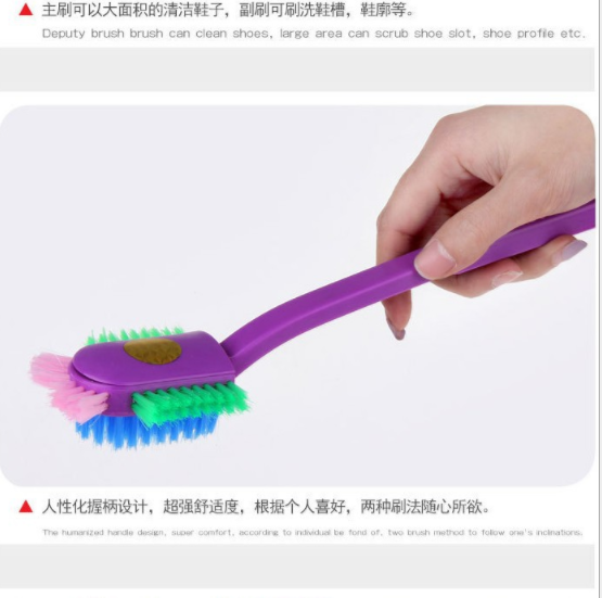 韩版清洁鞋刷 全方位长柄清洁刷 双面多功能洗鞋刷洗鞋器细节图
