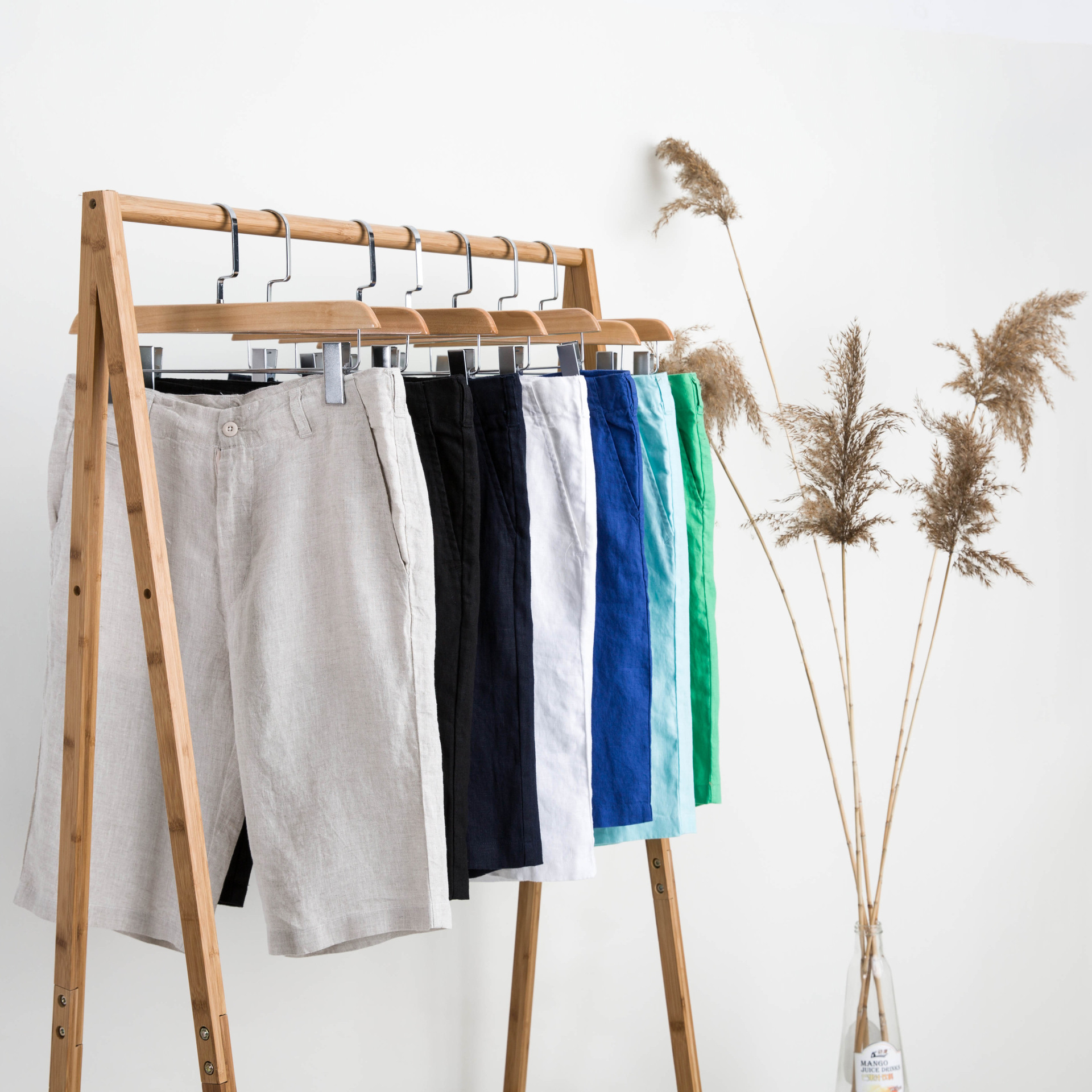 Summer linen men's five quarter pants beach pants men's pants thin casual pants men factory a hair 070