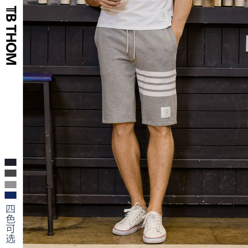 tb thom dyed men 'shorts, pure cotton four-bar casual sport pants, summer beach midpants and sweatpants available for delivery Specification image