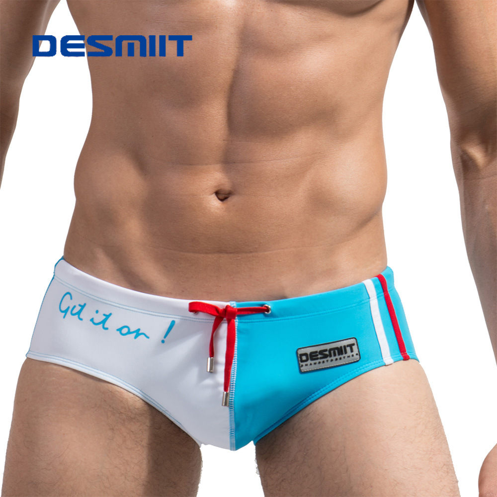 Wholesale supply of desmiit hot selling men's swim shorts low waist color tie rope beach swim shorts DMS01