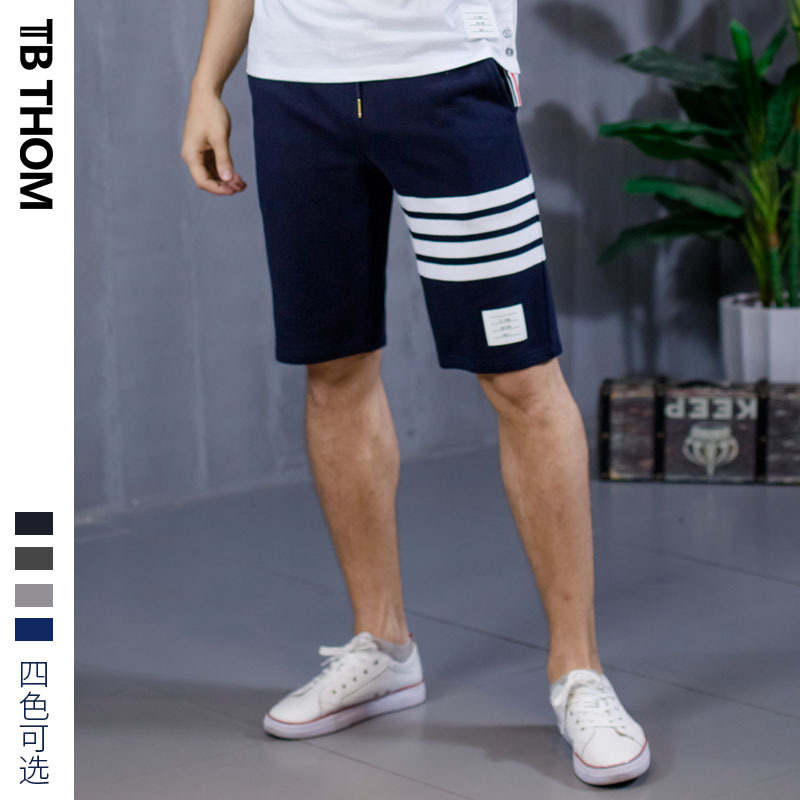 tb thom dyed men 'shorts, pure cotton four-bar casual sport pants, summer beach midpants and sweatpants available for delivery details Picture