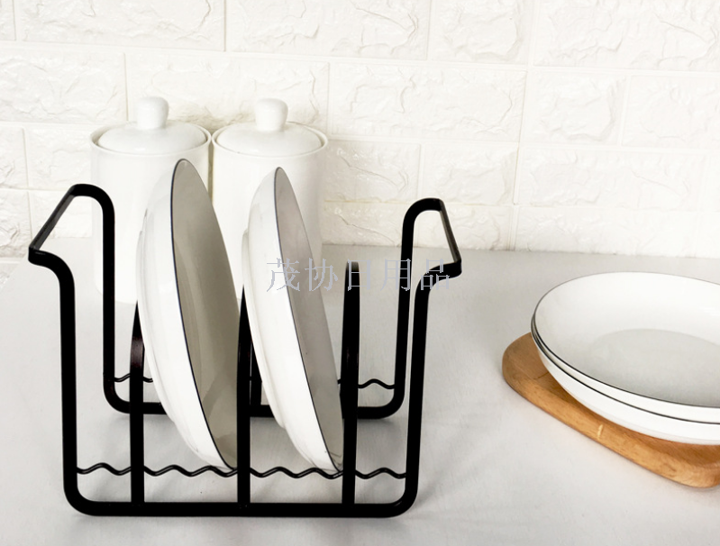 Household kitchen items Wrought iron storage bowl tray rack tableware drain rack Put plate rack Dinner plate organizer rack