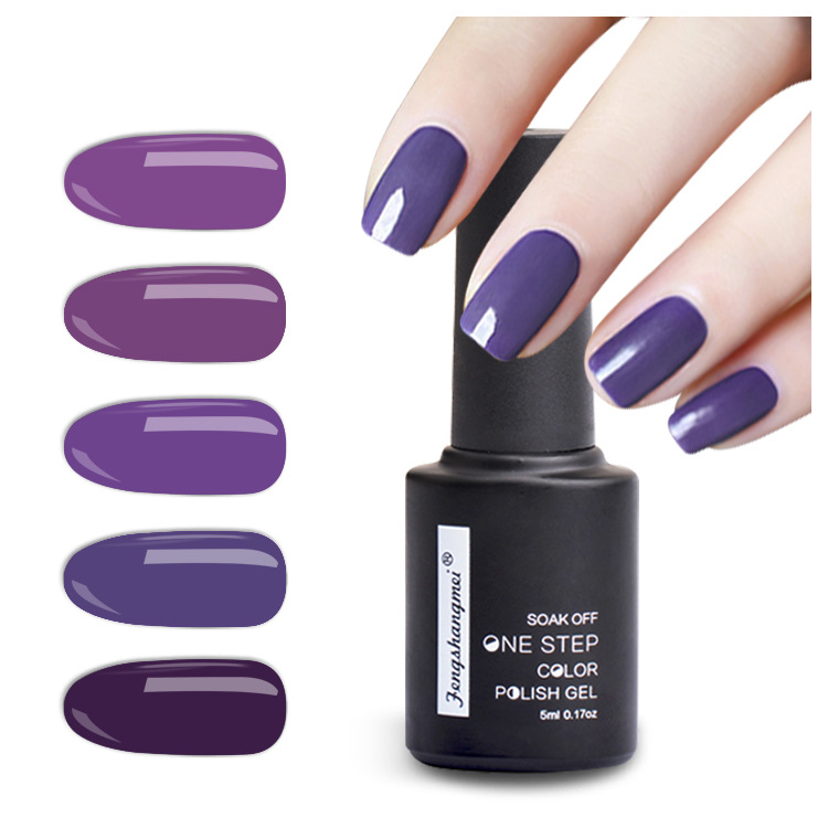 EA series 5ML bottle detachable one-step nail polish glue without sealing layer base glue QQ solid color nail polish glue exclusively for foreign trade Specification image