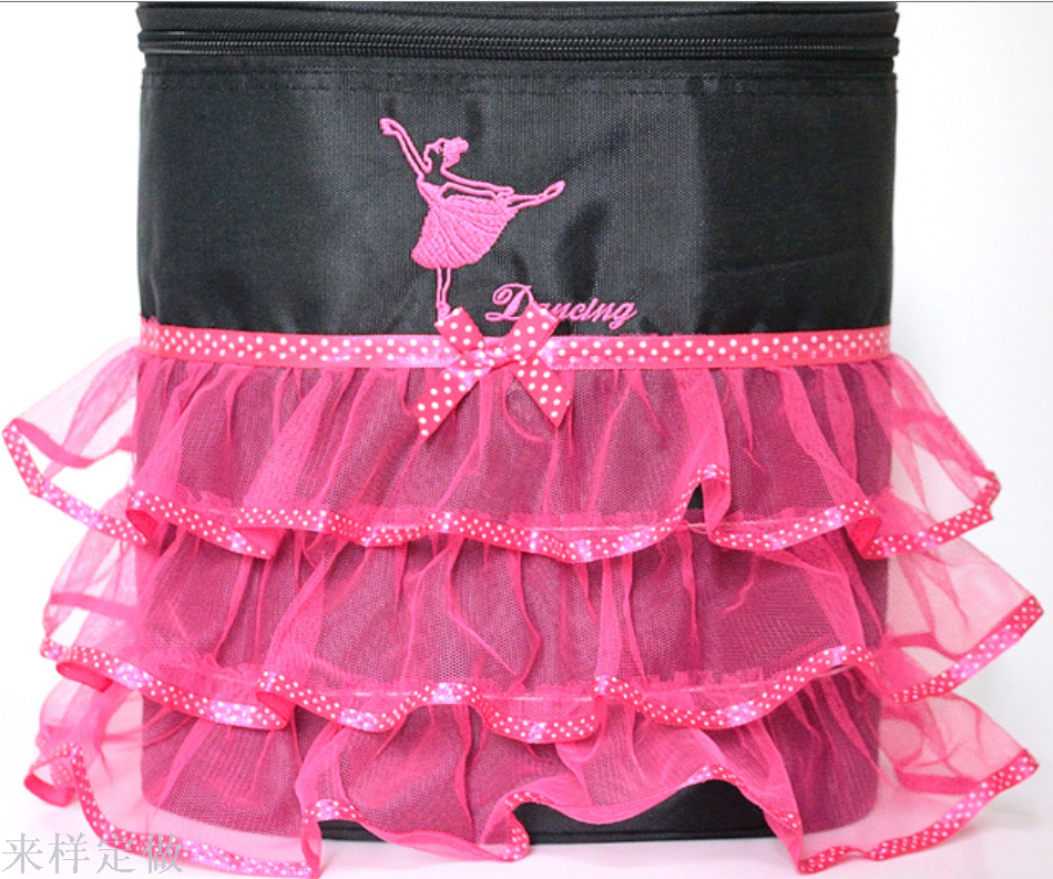新款儿童舞蹈包女童跳舞背包双肩包时舞包拉丁舞纱裙边包定制细节图