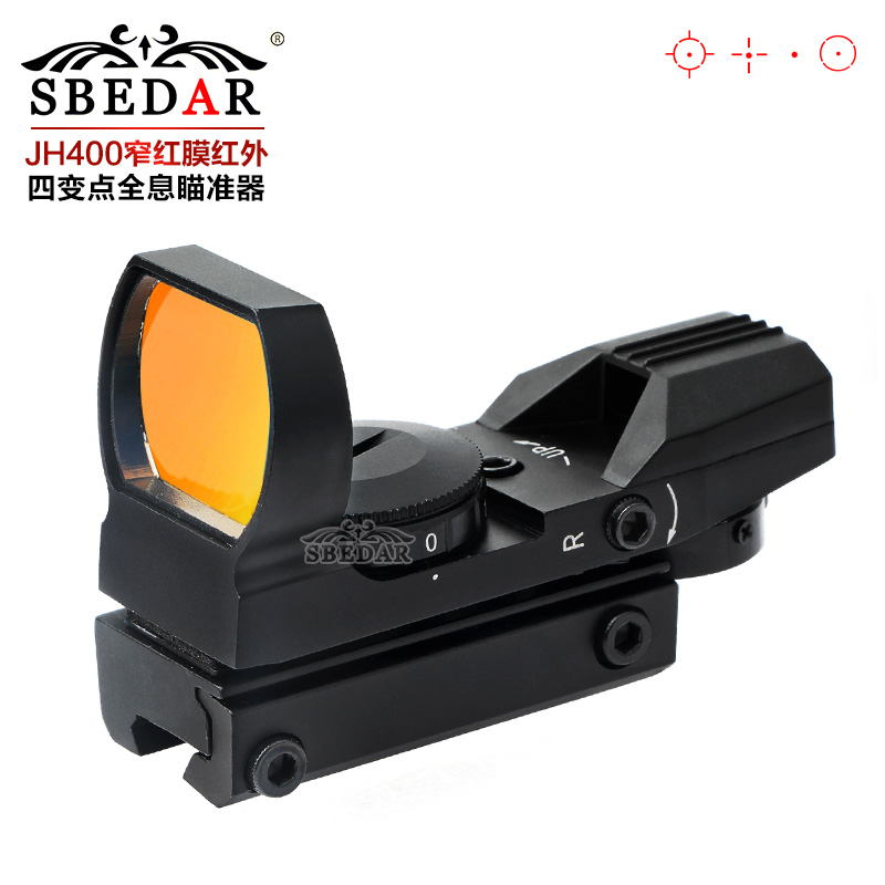 Cross-border hot sale 11mm guideway high penetration red film four-point inside red dot holographic sight thumbnail